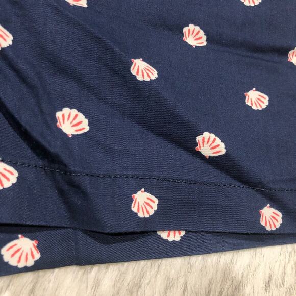 Uniqlo low rise dark blue sea shell print nautical beach shorts size 0 - Picture 5 of 8